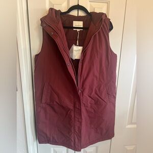 Thread & Supply Maroon lightweight Hooded Vest